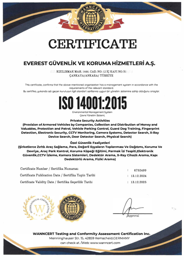 ISO 14001:2015 - Çevre Yönetim Sistemi